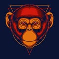 Chimpanzee head vector illustration