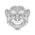 Chimpanzee Head Zentagle
