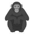 Chimpanzee icon monochrome