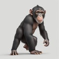 Chimpanzee illustration on a white background Royalty Free Stock Photo