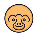 Chimpanzee Isolated Vector icon that can be easily modified or edited