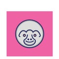 Chimpanzee Isolated Vector icon that can be easily modified or edited