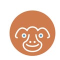 Chimpanzee Isolated Vector icon that can be easily modified or edited