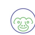 Chimpanzee Isolated Vector icon that can be easily modified or edited