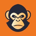 Chimpanzee logo. Gorilla head mascot vector illustration. AI Generated