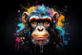 Chimpanzee Portrait, AI Generated