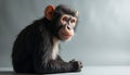Chimpanzee Resting Posing in Studio with Calm Expression Royalty Free Stock Photo