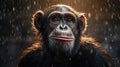 Photorealistic Portraiture: A Chimpanzee\'s Understanding In Soft Light Royalty Free Stock Photo