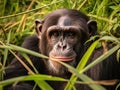 Ai Generated illustration Wildlife Concept of Chimpanzee - Uganda Royalty Free Stock Photo