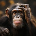 Chimpanzees sorrowful countenance hints at its underlying feelings of sadness and dejection