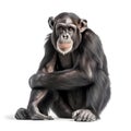 Chimpanzees on a white background.