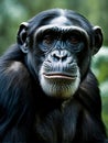 Chimpanzees in the wild. Hyper-realistic realistic texture, dramatic lighting. Close up Royalty Free Stock Photo