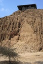 Chimu culture adobe pyramid in ruins from the year 1000 to 1370 AD later by the Incas Lambayeque Tucume Peru