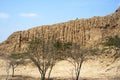 Chimu culture adobe pyramid in ruins from the year 1000 to 1370 AD later by the Incas Lambayeque Tucume Peru