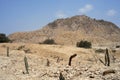 Chimu culture adobe pyramid in ruins from the year 1000 to 1370 AD later by the Incas Lambayeque Tucume Peru