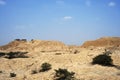 Chimu culture adobe pyramid in ruins from the year 1000 to 1370 AD later by the Incas Lambayeque Tucume Peru