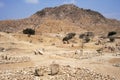 Chimu culture adobe pyramid in ruins from the year 1000 to 1370 AD later by the Incas Lambayeque Tucume Peru