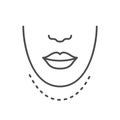 Chin lifting line outline icon