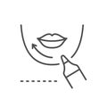 Chin lifting line outline icon