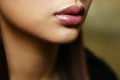 Chin and lips of a pretty lady Royalty Free Stock Photo