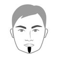 Chin Strip Beard style men in face illustration Facial hair Vector grey black portrait male Fashion template flat barber