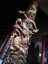 Temple Pole Dragon Sculpture