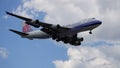 China Airlines Cargo Boeing 747 on Approach to Chicago O`Hare International Airport Royalty Free Stock Photo