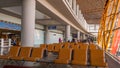 BEIJING, CHINA - JANUARY 1, 2018: China Airport in Beijing. Terminal airport with passengers waiting for departure.