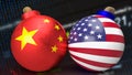 China and America bomb for business concept 3d rendering