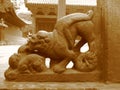 China, ancient sculpture in Chinese temple,Shaolin Royalty Free Stock Photo