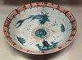 China Antique Chinese Porcelain Plate Ceramic Dish Feng Shui Direction Navigation Maritime Vessel Ship Explorer Fish Monster