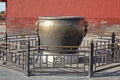 China. Beijijng. Bronze pot at Forbidden City Royalty Free Stock Photo