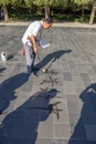 China, Beijing. Elderly Chinese calligrapher