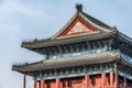 China, Beijing, Forbidden City Different design elements of the colorful buildings rooftops closeup details