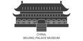 China, Beijing, Palace Museum travel landmark vector illustration