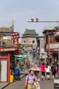 China, Beijing. Shopping street Yandai Xiejie and Bell Tower