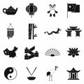 China black simple icons