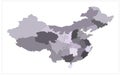 China black and white vector map illustration