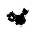 China Blank Map Isolated on White Background, China map flat icon