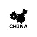 China Blank Map Isolated on White Background, China map flat icon Royalty Free Stock Photo