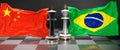 China Brazil summit, fight or a stand off between those two countries that aims at solving political issues, symbolized by a chess