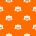 China building pattern vector orange