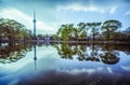 China Central Radio and TV Tower reflected artificial lake