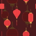 China Chinese Lantern Festival in Seamless Repeatable Pattern