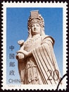 CHINA - CIRCA 1992: A stamp printed in China shows statue of Mazu, Sea Goddess, circa 1992.