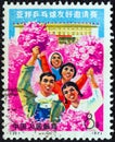 CHINA - CIRCA 1971: A stamp printed in China shows the warm welcome of the Afro-Asian friends, circa 1971.