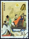 CHINA - CIRCA 1992: A stamp printed in China shows Zhuge Liang`s sarcastic goading of Sun Quan, circa 1992.