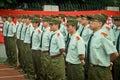 China college students military training neat station 23