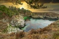 China Cove, Beach in Point Lobos State Natural Reserve, with rock and geological formations along the rugged Big Sur Royalty Free Stock Photo