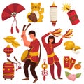 China culture, Chinese traditional symbols, Asian man and woman